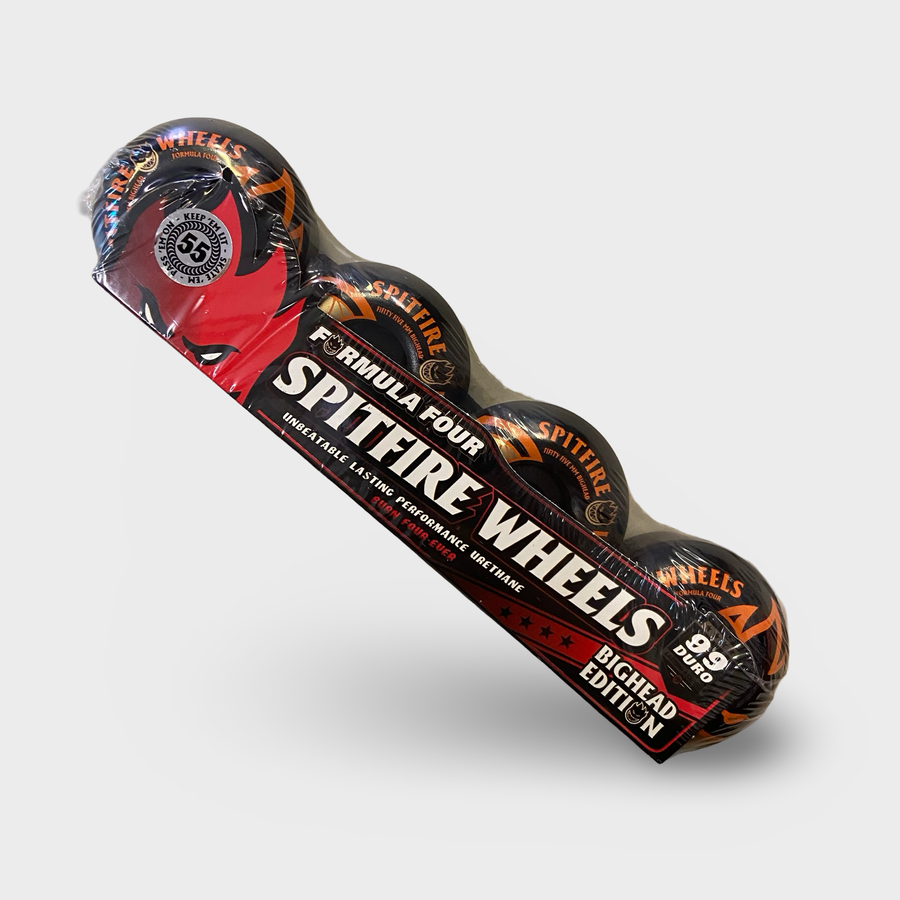 Spitfire 55MM Formula Four Big Head Black/Orange 99D Wheels